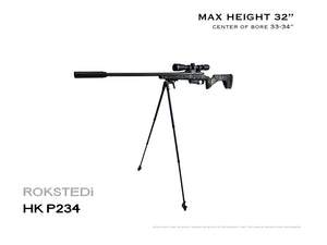 HK P234 Bipod max height 32" with center of bore at 33-34"